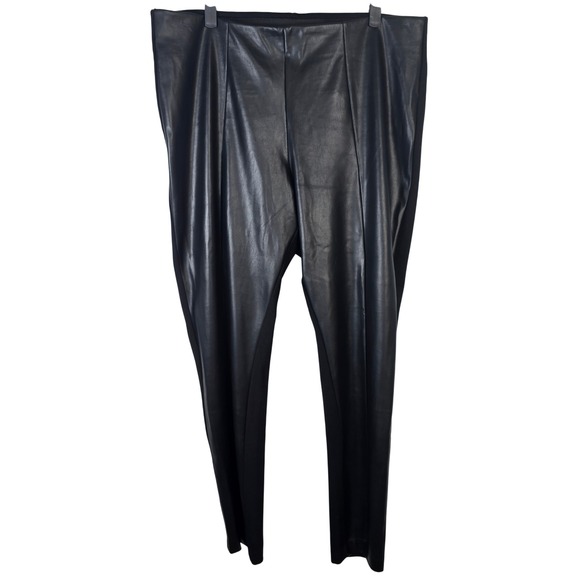 Philosophy Republic Clothing Pants - Philosophy Republic Clothing‎ Womens Faux Leather Paneled Leggings Black XL